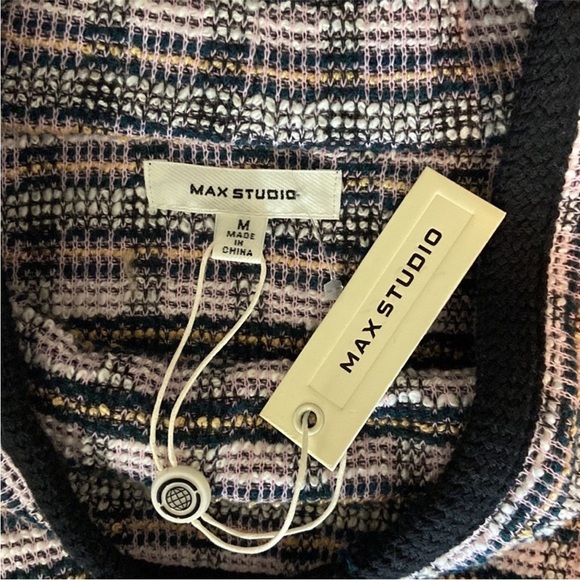 NWT! Max Studio knit pastel plaid mock sweater medium Softgirl gorpcore feminine - Picture 12 of 13